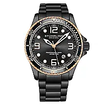 Relógio Masculino Stuhrling Mergulhador 3930 Quartzo 43mm, Preto