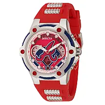 Relgio unissex MLB Atlanta Braves - 40 mm. Ao. Vermelho 43509