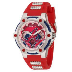 Relgio unissex MLB Atlanta Braves - 40 mm. Ao. Vermelho 43509