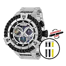 Relógio Masculino Reserve Herc com Mostrador Madrepérola e Pulseira Intercambiável, Invicta 33709, Prata e Preto