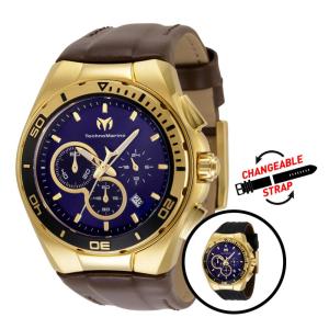 Relgio masculino TechnoMarine Cruise Steel - 45 mm. Marrom. Preto com ala intercambivel TM-120019