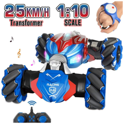 Carrinho de Controle Remoto e Sensor de Gestos 4WD Escala 1:10 com Velocidade até 25 km, h e Giratório de Dupla Face, NQD, Azul e Vermelho