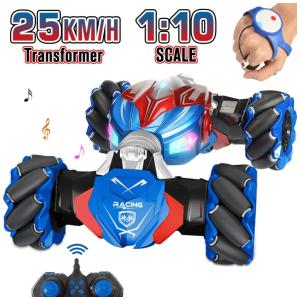 Carrinho de Controle Remoto e Sensor de Gestos 4WD Escala 1:10 com Velocidade até 25 km, h e Giratório de Dupla Face, NQD, Azul e Vermelho