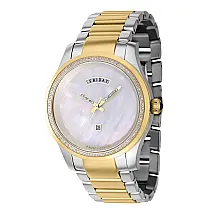 Relgio masculino Pro 0,43 quilates com diamante e mostrador em madreprola - 43 mm. Ao. Ouro 43319