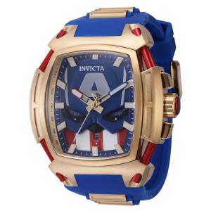 Relgio masculino Marvel Capito Amrica - 53 mm. Ouro. Azul 43619
