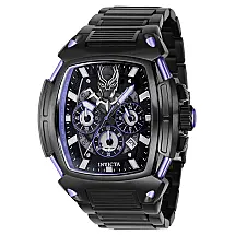 Relógio Masculino Marvel Pantera Negra, Invicta 37619, Preto e Roxo