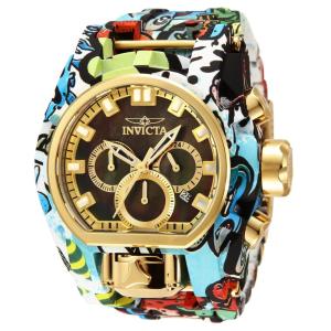 Relógio Masculino Bolt Zeus Magnum com Mostrador Madrepérola, Invicta 34719, Dourado e Revestimento Aquático