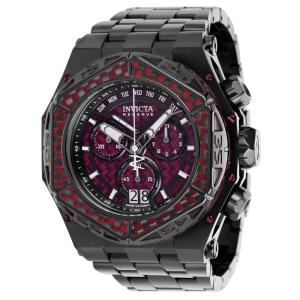 Relógio Masculino Reserve Carbon Hawk, Invicta 38919, Preto e Borgonha