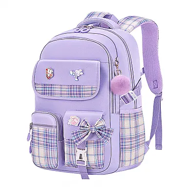 Mochila escolar infantil kistou quadriculada