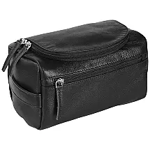Necessaire Masculina de Couro Legítimo ELIZO Marrom, Compacta e Resistente para Viagem e Uso Diário