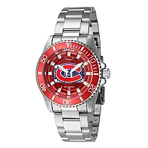 Relógio Feminino NHL Montreal Canadiens, Invicta ZG42229, Prata e Vermelho