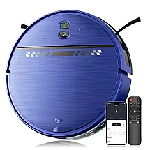Robô Aspirador e Esfregão MANVN 2300Pa Ultra Fino 7,3cm Pet Hair WiFi App Azul