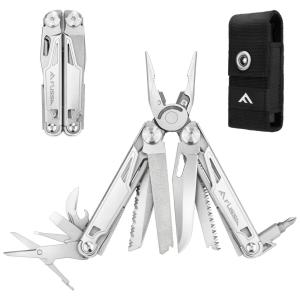 Alicate Multifuncional 16 em 1, Aço Inoxidável com Estojo de Nylon, Flissa, Prata