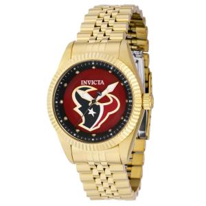 Relógio Feminino NFL Houston Texans, Invicta 42529, Dourado e Vermelho