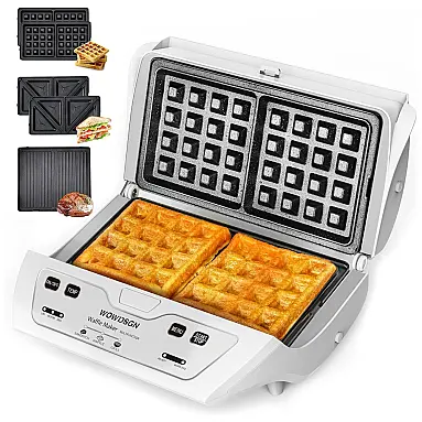 Máquina de Waffle Antiaderente, Aço