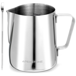 Jarra Leiteira Cremeira 350 mL Aço Inoxidável de Grau, APEXSTONE 8541933884, Prateado