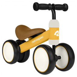 Bicicleta sem Pedal Infantil com 4 Rodas para Crianças de 1 a 4 Anos, Amarela, RETROSPEC 4507, Amarelo