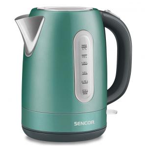 Chaleira Elétrica 1.7L com Proteção de Fervura e Aço Inoxidável, 110v, SENCOR SWK1771GR, Verde