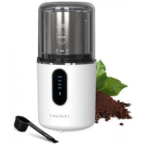 Moedor de Café Elétrico Portátil DmofwHi Recarregável USB em Aço Inoxidável, 110V 200W Branco