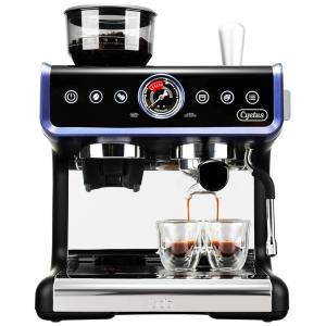 Cafeteira Elétrica Expresso Profissional, Aço Inoxidável, 110v, CYETUS CYK7601, Preto