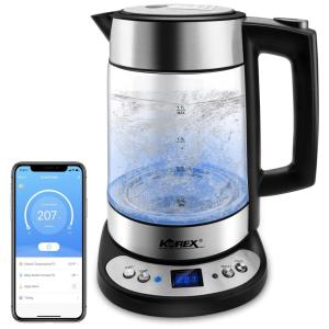 Chaleira Elétrica 1.7L, com Controle de Temperatura e Aço Inoxidável, 1200W, 110v, KOREX AX WF306, Preto