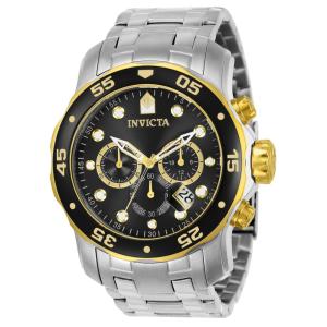 Relógio Masculino Pro Diver SCUBA, Invicta 80039, Prata, Preto e Dourado