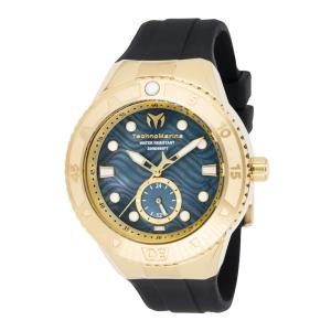 Relgio feminino TechnoMarine Cruise Monogram com mostrador em madreprola - 44 mm. Preto TM-121239