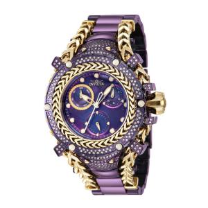 Relógio Feminino com Diamante de 1,08 Quilates e Mostrador em Madrepérola, Dourado, Roxo 42239