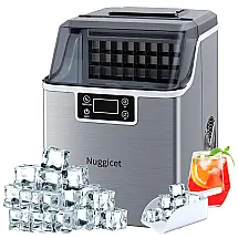 Máquina de Gelo Automática Portátil até 20 kg de Gelo em 24h, 110v, NUGGICET, Prateado