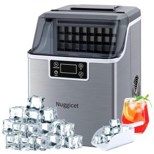 Máquina de Gelo Automática Portátil até 20 kg de Gelo em 24h, 110v, NUGGICET, Prateado