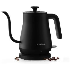 Chaleira Elétrica 0,8 L com Desligamento Automático, em Aço Inoxidável, 110V 1000W, Keebar XH W081, Cinza