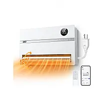 Aquecedor de Parede Inteligente DREO Branco PTC 1500W FortPlug Oscilacao 120 graus Timer 24h Alexa Google Home 120V