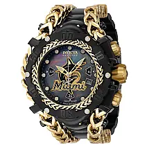 Relógio Masculino Invicta Reserve MLB Miami Marlins com Mostrador Madrepérola, Dourado, Preto 41939