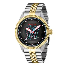 Relgio masculino MLB Miami Marlins - 43 mm. Ao. Ouro 42939