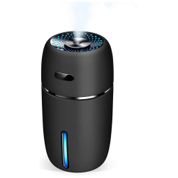 Qualis Mini Umidificador Ultrassônico Portátil 200mL, c, Desligamento Automático, Luz de LED, Preto