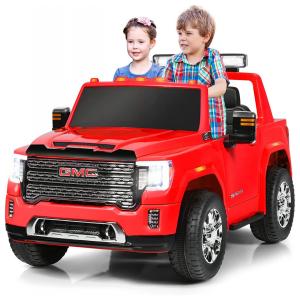 Carro Elétrico para Crianças, 2 Assentos, Recarregável 12V com Controle Remoto e Luzes, COSTZON, Vermelho