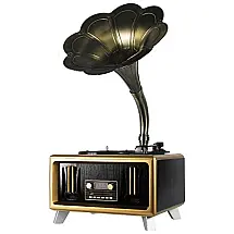 Gramofone Toca Discos Retro com Bluetooth, 110V, ZEDARO, Preto