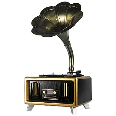 Gramofone Toca Discos Retro com