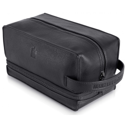 Necessaire Masculina de Couro, MAKE LIFE EXCLUSIVE, Preto
