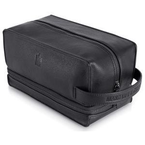 Necessaire Masculina de Couro, MAKE LIFE EXCLUSIVE, Preto