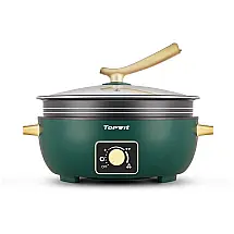 Panela Elétrica com Controle de Potência Ajustável 5L, 1350W, 110V, TOPWIT, Verde