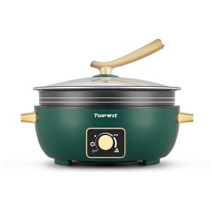 Panela Elétrica com Controle de Potência Ajustável 5L, 1350W, 110V, TOPWIT, Verde