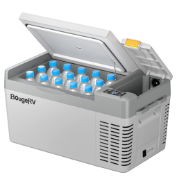 Cooler Elétrico Automotivo Portátil 21 Litros com Compressor, BougeRV CRPRO20, Cinza