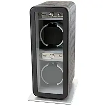 Caixa, Estojo Rotativo Automático para Relógios, 2 Lugares, HEIDEN, Cinza