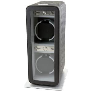 Caixa, Estojo Rotativo Automático para Relógios, 2 Lugares, HEIDEN, Cinza