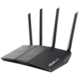 AX1800 Wi Fi Dual Band Roteador 1800 Mbps até 25 aparelhos área 278 m2, ASUS RT AX55Black, Preto