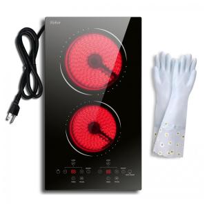Cooktop Elétrico de 2 Bocas 110v com Cerâmica Radiante Embutido de 30 cm, Trava de Segurança, Temporizador - Prático e Seguro