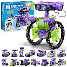 Sillbird Kit Robótico Solar STEM 15 em 1 com 212 Peças - Brinquedo Educacional para Crianças de 8 a 12 Anos, Energia Solar e Bateria