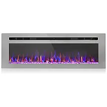 Lareira Elétrica de Embutir A44x152L com Controle Remoto, Temporizador e Chamas Multicolorida, 110V, LITSDFM, Espelhada