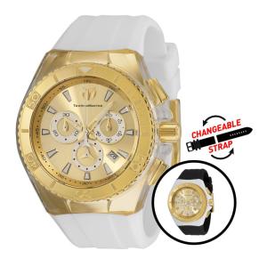 TechnoMarine Cruise Star Swiss Ronda 5040.D Calibre Relógio Masculino - 46,65 mm. Branco. Preto com alça intercambiável